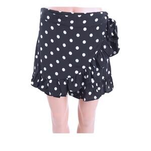 Zara Skort Women's Size XS Black White Polka Dot Ruffle Mini High Waisted